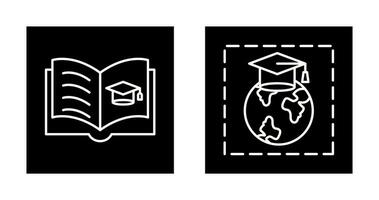 Open Book and Earth Icon vector