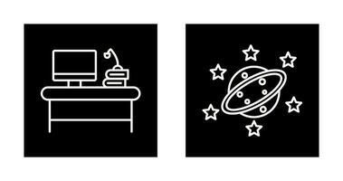 Desktop and Saturn Icon vector