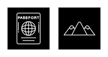 Passport and Mountain Icon vector