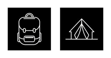 bolso y acampar icono vector