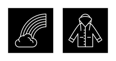 Rainbow and Raincoat Icon vector
