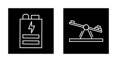 Battery and Seesaw Icon vector