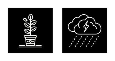 Planting and Rainy Day Icon vector