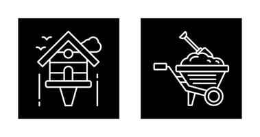 Diging and Birdhouse Icon vector