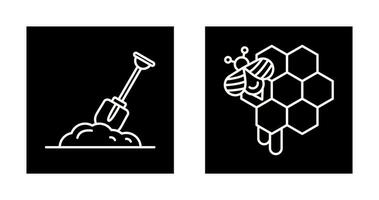 Digging and Honeycomb Icon vector