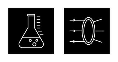 Refraction and beaker Icon vector