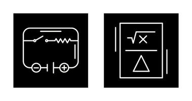 eléctrico circuito y fórmula icono vector