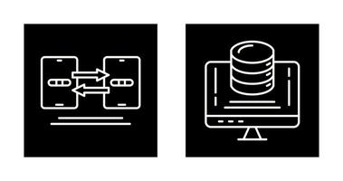 datos sincronización y datos almacenamiento icono vector