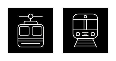 cable coche y tren icono vector