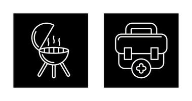 Bbq and First Aid Icon vector