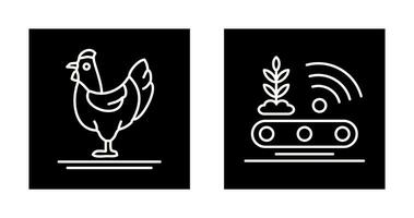 Poultry and Conveyor Icon vector