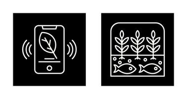 Smart Phone and Hydroponic Icon vector