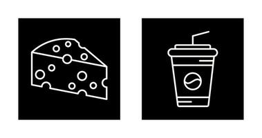 queso y soda icono vector