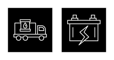 Fuel Truck and Battery Icon vector