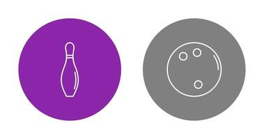 bowling pin and bowling ball Icon vector