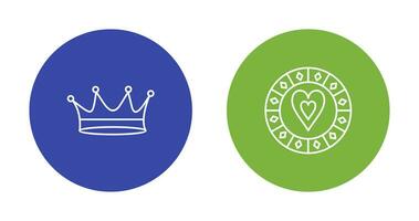 king crown and heart chip Icon vector