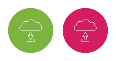 download from cloud upload to cloud  Icon vector