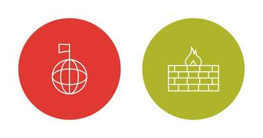 global signal and firewall Icon vector