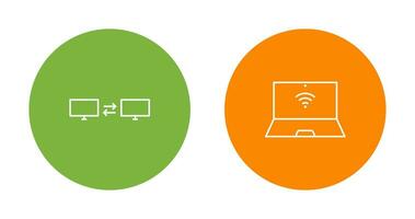 sharing system and connected laptop Icon vector