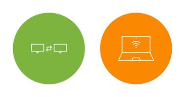 sharing system and connected laptop Icon vector