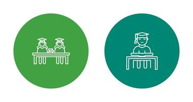 Combined Study and Studying on Desk Icon vector