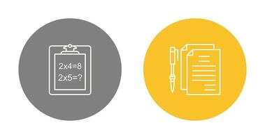 Solving Question and Document and Pen Icon vector