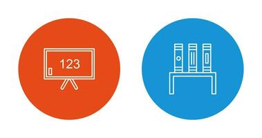 Classroom Board and Bookstand  Icon vector