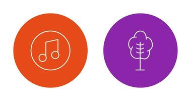 Music Player and Tree Icon vector