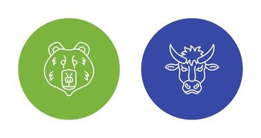 Polar Bear and Bison Icon vector