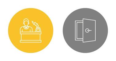 magistrado y puerta icono vector