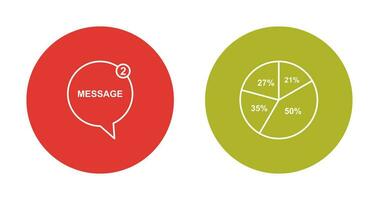 Message Bubbles and Pie Chart Icon vector