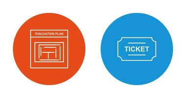 Evacuation Plan and Tickets Icon vector