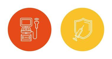 Ultrasound Machine and Vaccination Icon vector