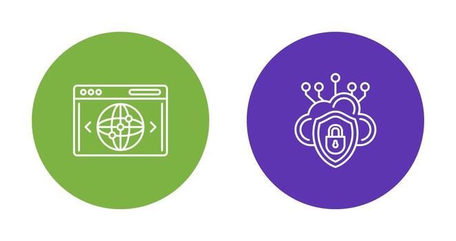 Cloud Security and Website Icon vector