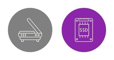 Scanner and Hard drive Icon vector