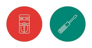 Cpu and Screw driver Icon vector