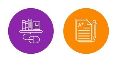 Digital Library and Essay Icon vector