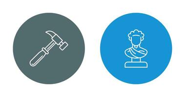 Hammer and Statue Icon vector