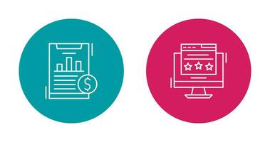 Financial Analytics and Webpage Icon vector