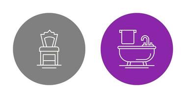 Chair and Bathtub Icon vector