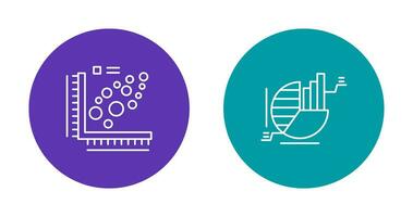 Plot and Pie Chart Icon vector