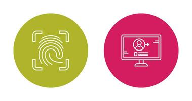 Log and Finger Print Icon vector