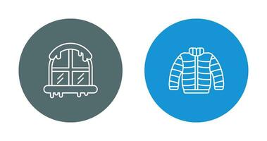 Window and Winter Clothes Icon vector