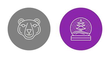 Polar Bear and Snow Globe Icon vector