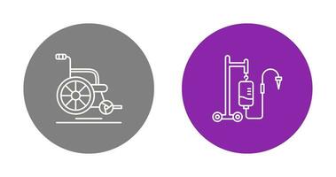 Wheel Chair and Intravenous Icon vector