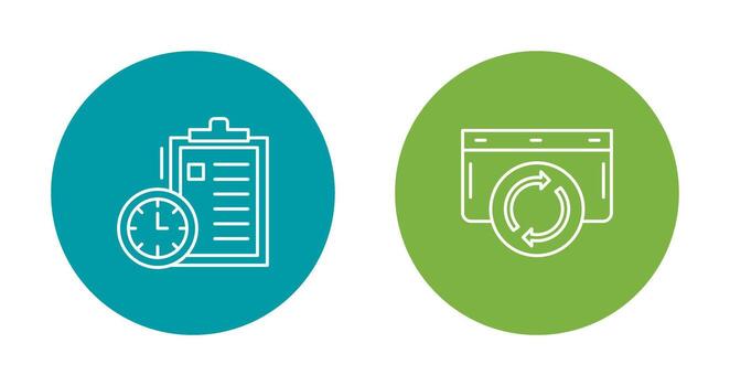 Time Management and Refresh Icon vector