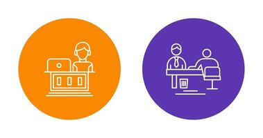 Employee and Evaluating work Icon vector