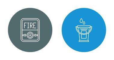 Fire Button and Water Bucket Icon vector