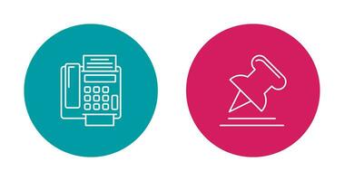 Fax Machine and Pin Icon vector