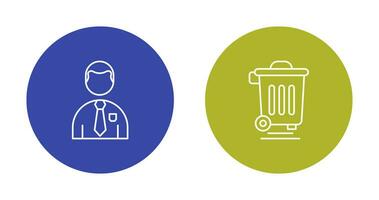 Employee and Dustbin Icon vector